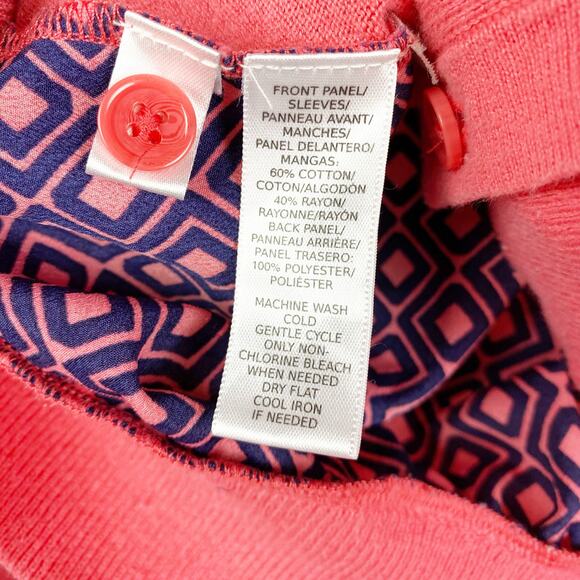 Loft Ann Taylor Salmon Pink & Blue Button Front Cardigan Sweater Womens Size XS - Picture 7 of 10